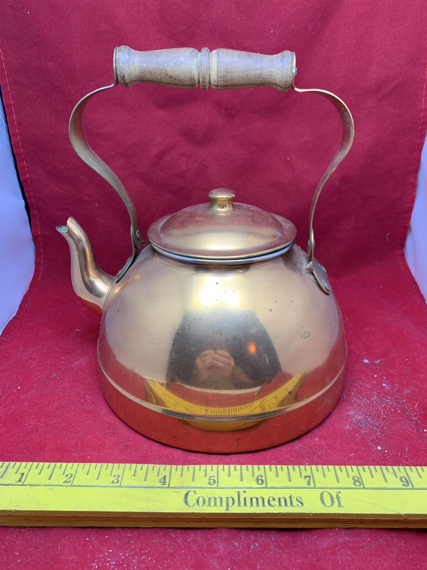 Copper plated mid century tea kettle