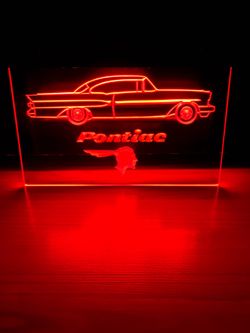 PONTIAC CLASSIC LED NEON RED LIGHT SIGN 8x12