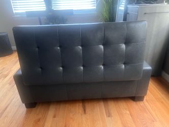 Dark Gray Tufted Storage Ottoman Bench