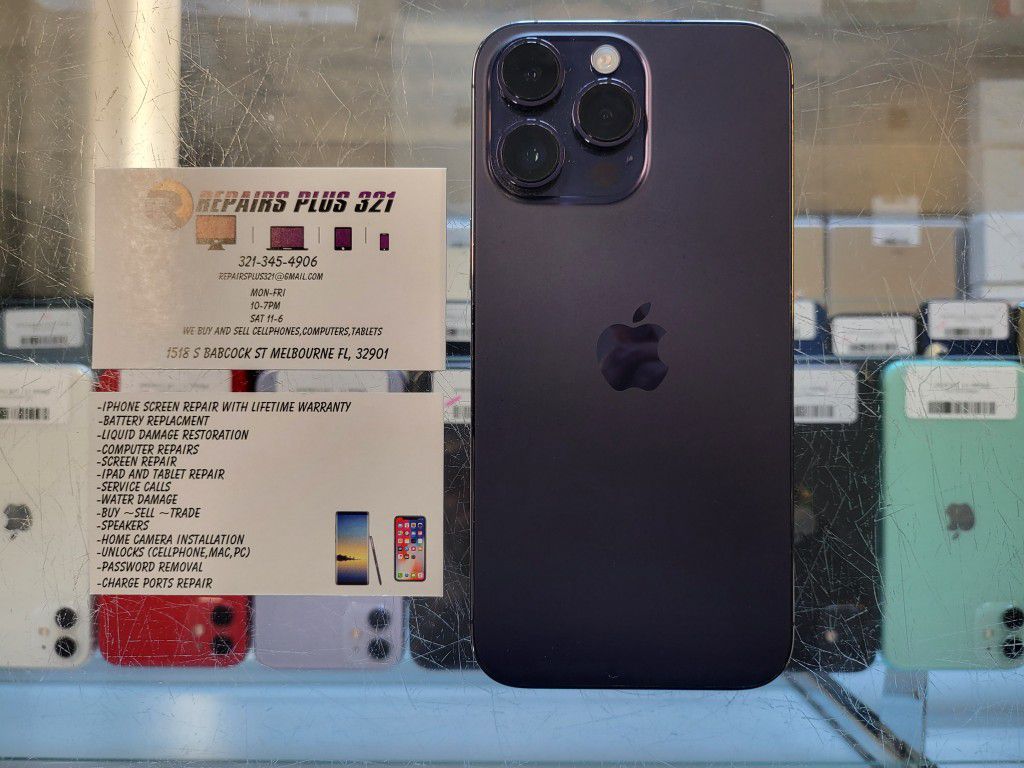 Unlocked Purple iPhone 14 Pro Max 128gb (We Offer 90 Day Same As Cash Financing)
