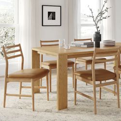 New In Box , Dako 76.75" Dining Table - Natural Oak