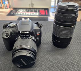 Canon EOS Rebel T7 24.1MP DSLR Video Two Lens Kit 2 Lenses W/BAG & CHARGER