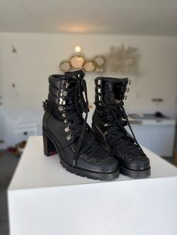 Christian Louboutin Leather Combat Boots 