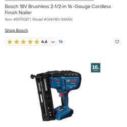 16 Gauge Finish Nailer Bosch