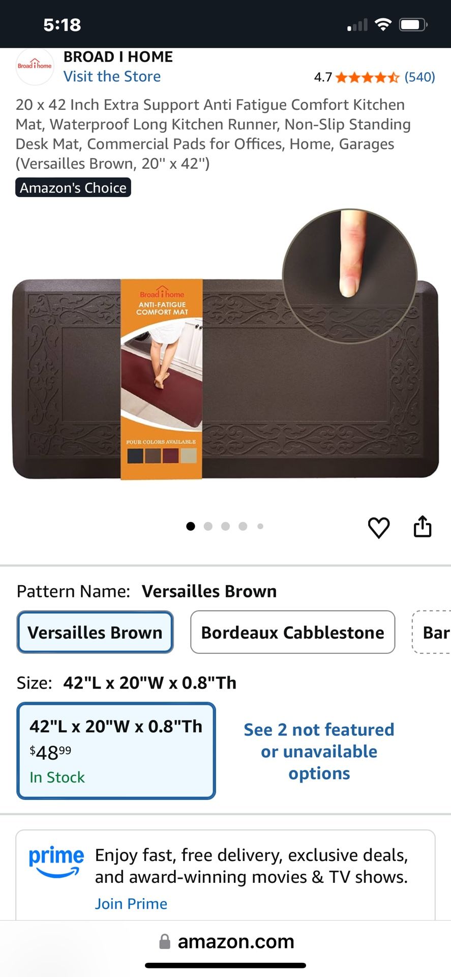 (2) Anti-Fatigue Gray Comfort Gel Mats, 20” x 42” / PRICE IS FOR BOTH