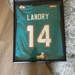 Miami Dolphins Jarvis Landry Signed Framed Jersey