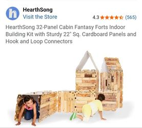 HearthSong 32-Panel Cabin Fantasy Forts Indoor Building Kit 