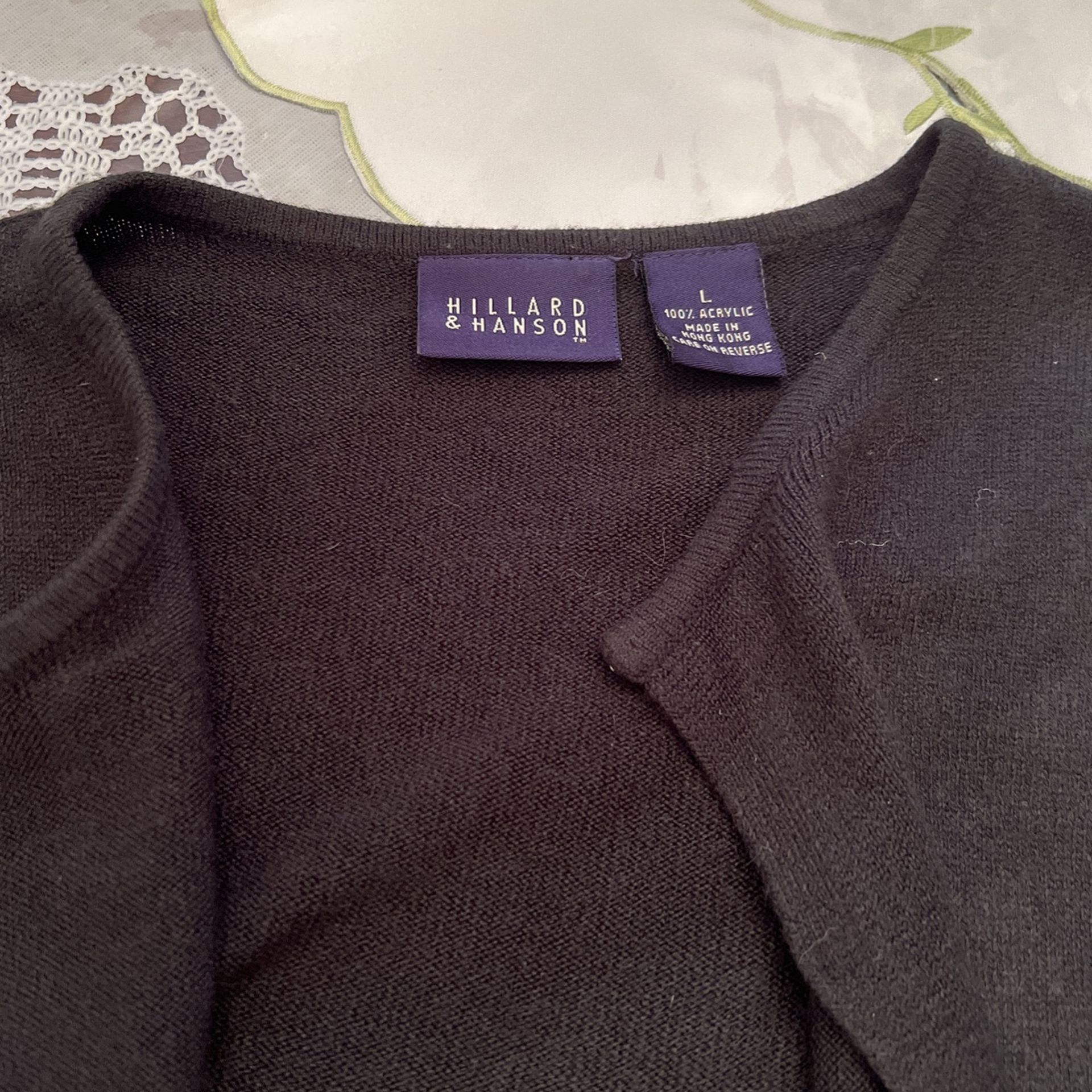 Women’s Hilard And Hudson Sweater Clip Up Long Sleeve Large Black