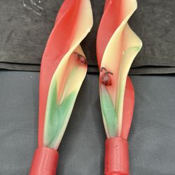 VTG Silhouette Twisted Beeswax Candles Set Of 2 Candles With Ladybugs Orig   Add a touch of elegance to your living space with this vintage set of two