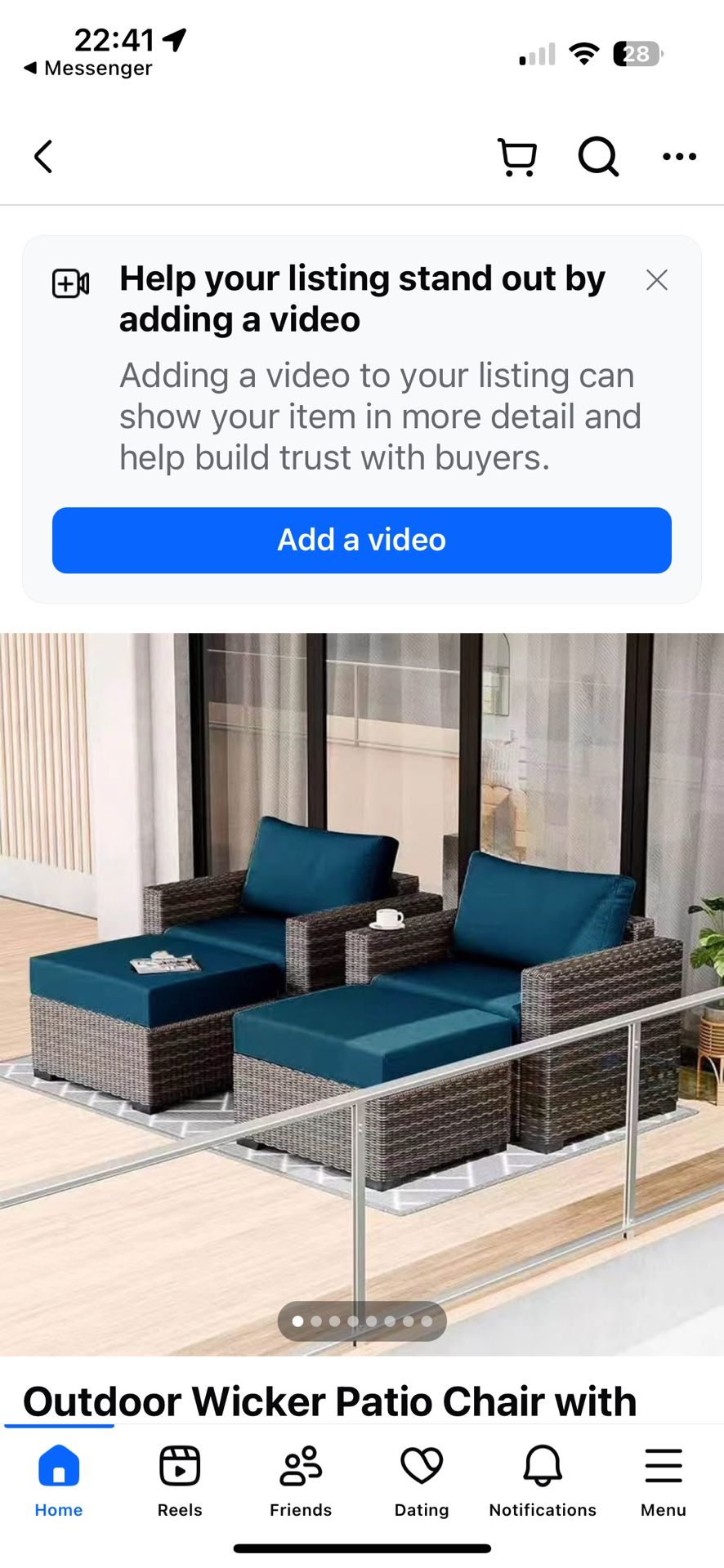 Two Chairs And Two Ottomins (4 Pcs)