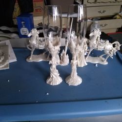 Wedding, Book,Wine, Glass,Pen, Cake, Knife, Candle Holders ,holder