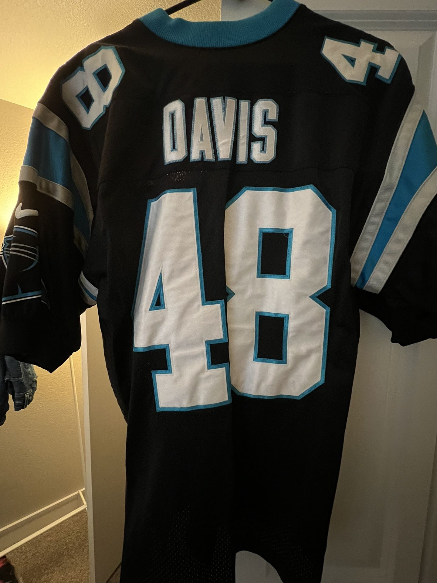 Carolina Panthers Stephen Davis Black Nike Jersey Size 44