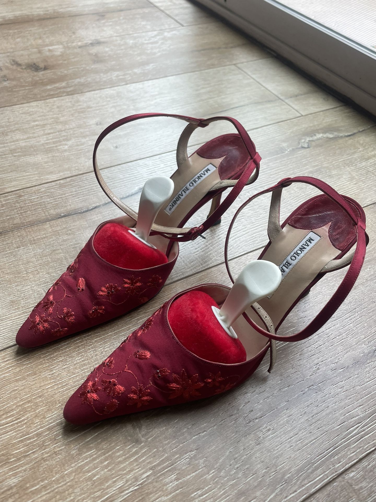 Manolo Blahnik Red Heels Size 38 1/2