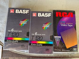Blank VHS BASF T120 Extra Quality Stereo  VCR Tape NOS 6 Hour Fantastic Color