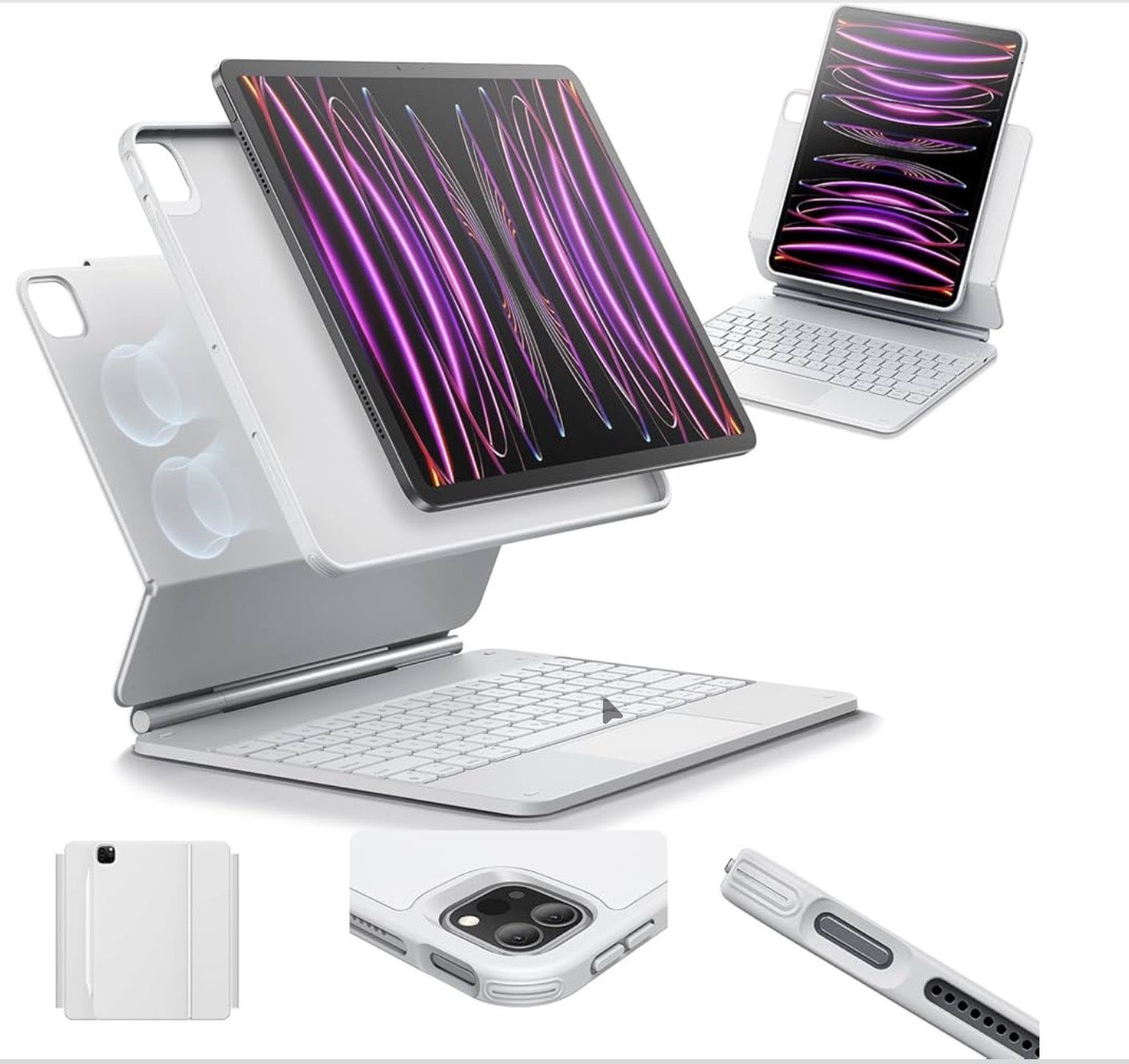 ESR iPad Pro 12.9 Case with Keyboard, Easy-Set Magnetic Stand, Portrait/Raised Modes for iPad iPad Pro 12.9 (2022/2021/2020/2018)