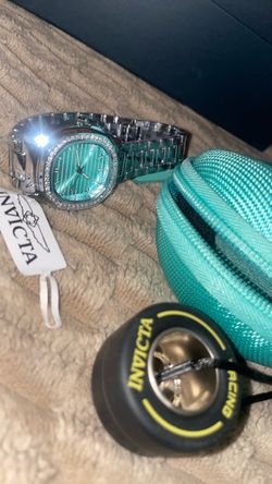 Girl Watch with Teal Dial and Crystal Bezel