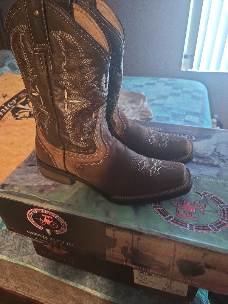 Men Leather Boots #8 1/2