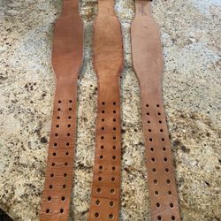 3 Weight Lifting Leather Belts