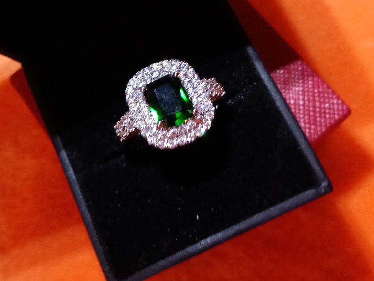 Emerald Double Halo 3ctw Ring