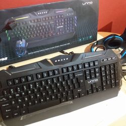 New Gaming Keyboard & Headset, Microphone cmteck USB, Computer PC PS5 PS4 Tatybo XW1, Brave BRV82 Led, Video Game  Gear Unno Tekno
