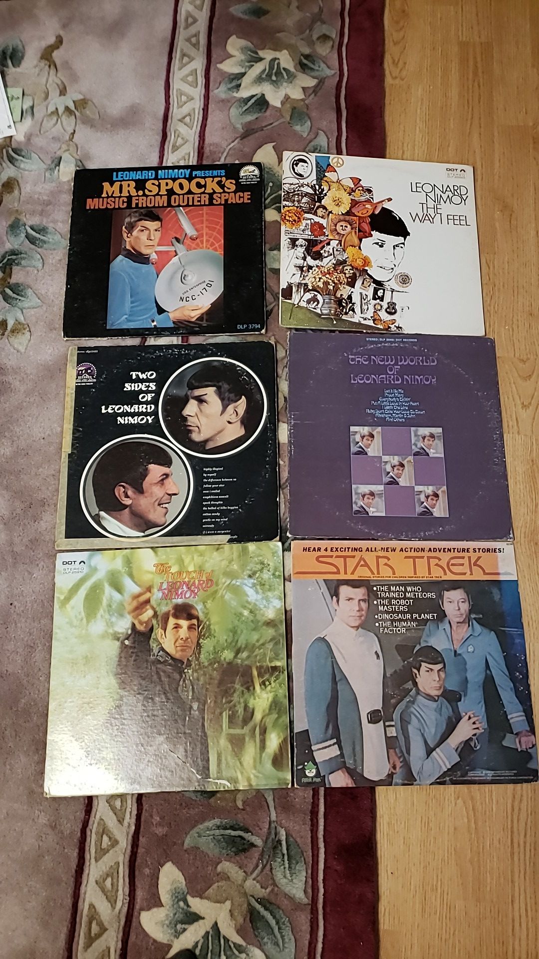 6 VINTAGE LEONARD NIMOY/STAR TREK ALBUMS