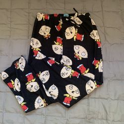 Playful Cartoon Stewie Griffin Printed Pajama Pants 