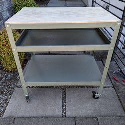 Used Ikea Bror Utility Rolling Cart, Green