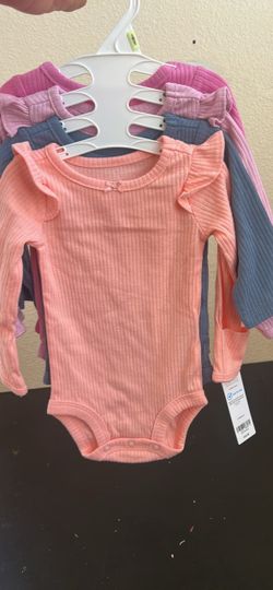 Baby Girl Ribbed Long Sleeve Bodysuits Set