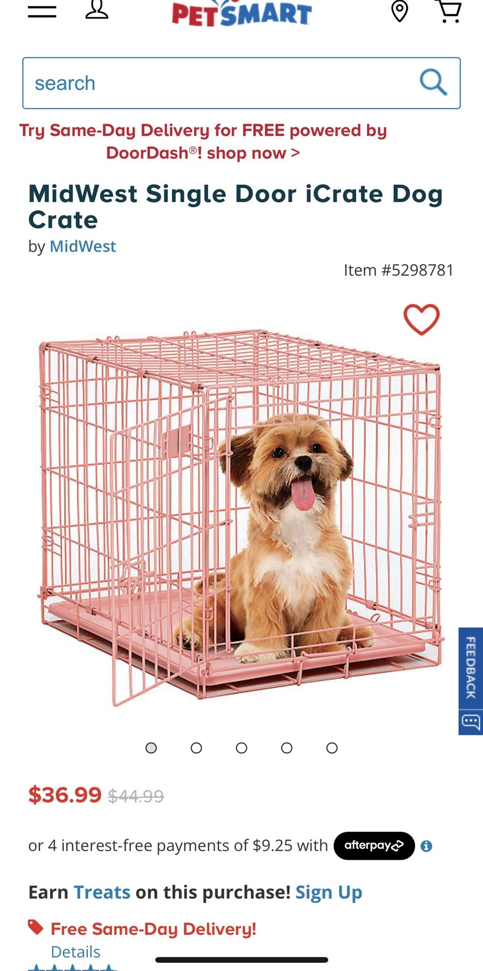 Pink dog top crate petsmart