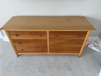 Solid Wood 6-Drawer Dresser – Natural Wood Finish – $100  OBO