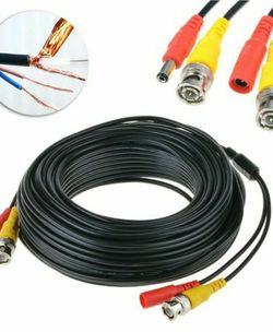 Security Camera Cable Wire Cctv Video Power 60ft