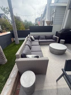 Crate & Barrel Outdoor Wicker Sectional