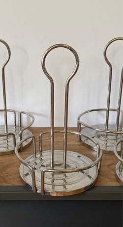 Set of 5 Tablecraft Versa Round Condiments Rack Stainless Steel - New