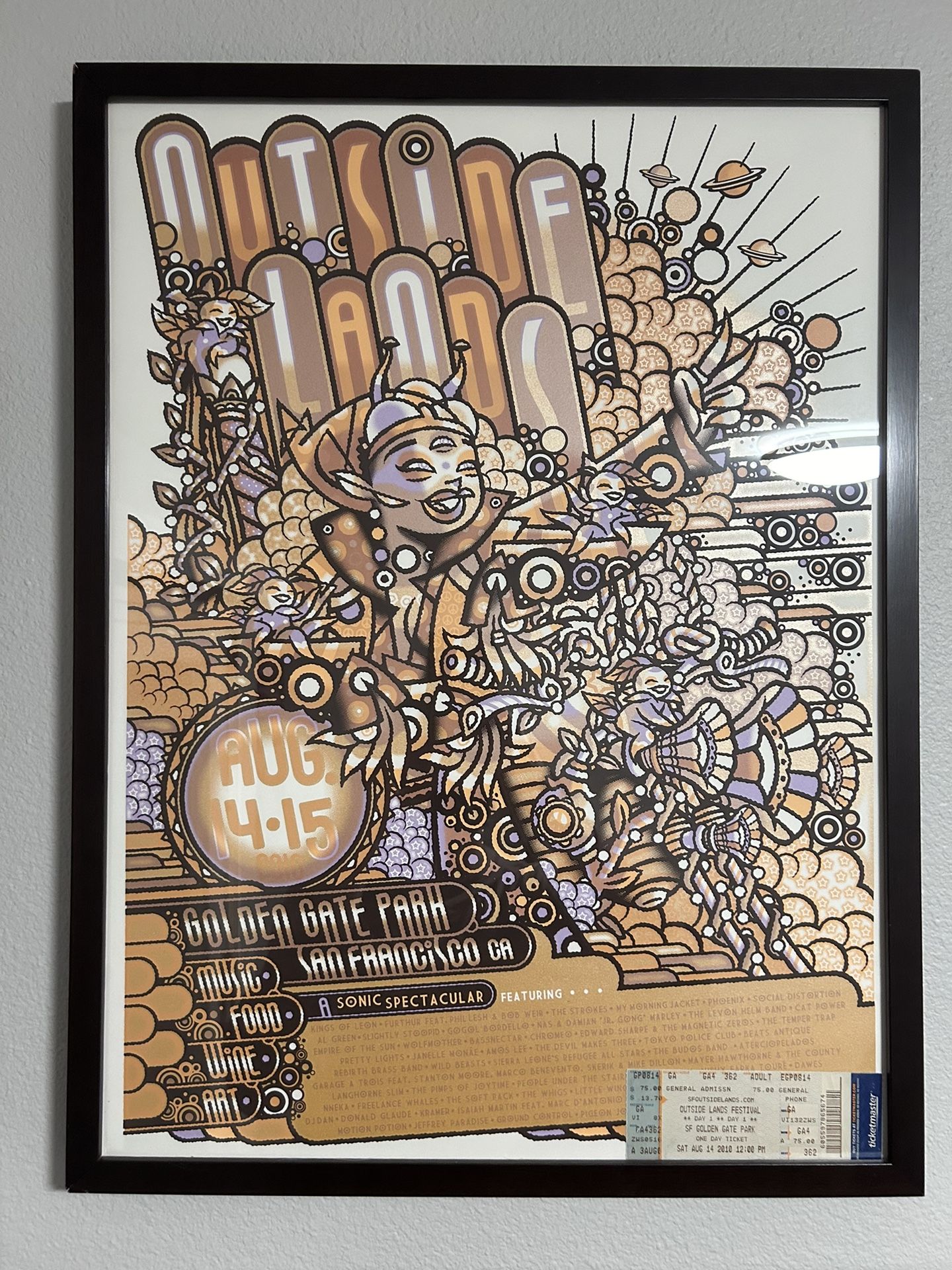 2010 Outside Lands Poster & Frame