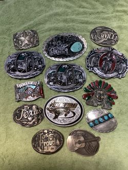 Assorted Western belt buckles