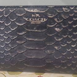 Coach Snake-Embossed Leather Wallet