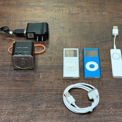 Apple iPod Classic 4GB + 2GB + 4GB (3 Total) + Music Angel FM Transmitter – Vintage Music Bundle - 100s of classic songs already downloaded On Device!