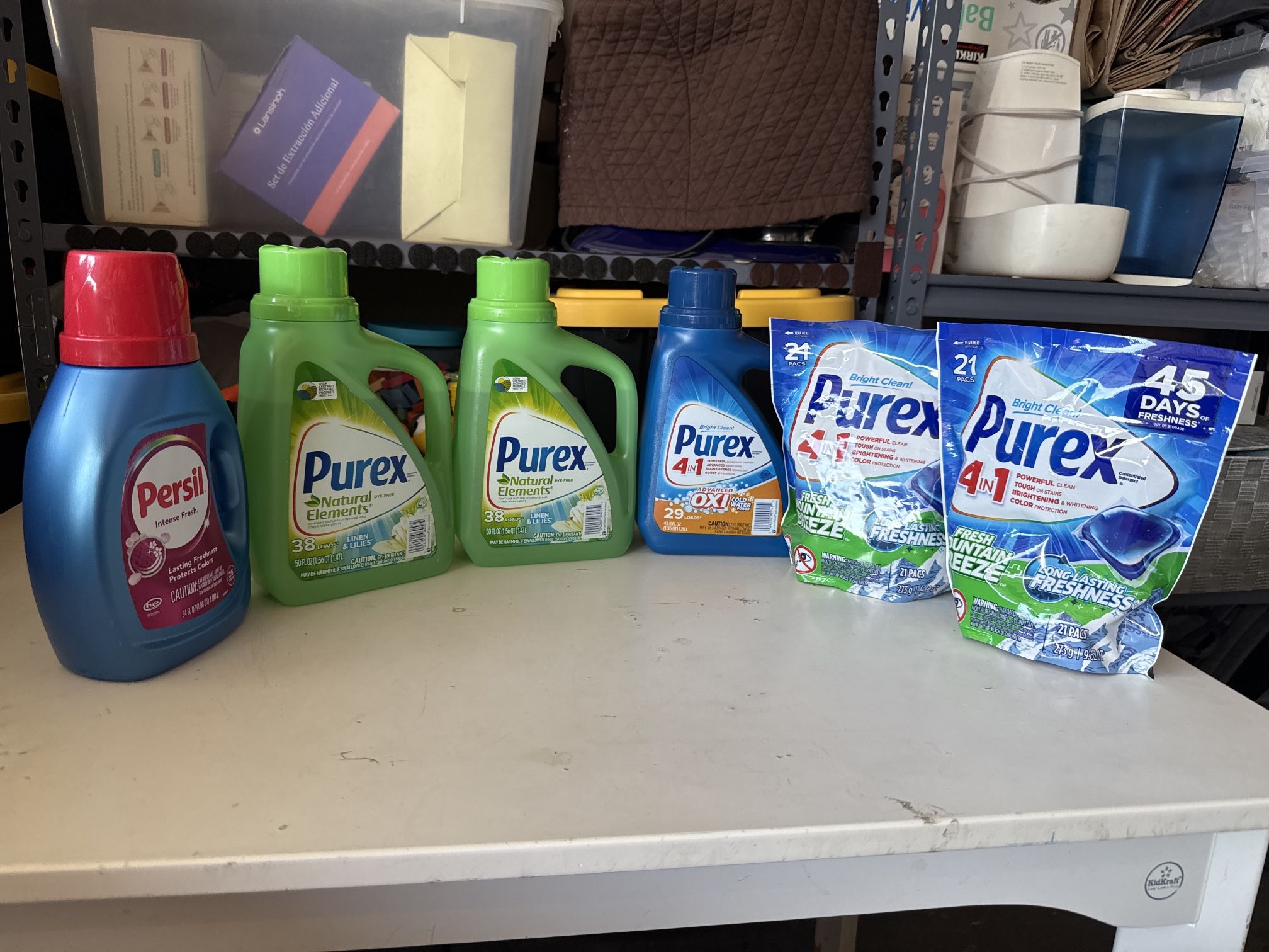 Laundry Detergent, Pods and Liquid. Pyrex and Persil
