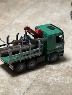 Bruder Timber Truck w/ Loading Crane and 3 Trunks