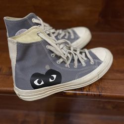 Comme des Garçons PLAY Converse Chuck 70 High Steel Gray Black Heart M6 W8 EU39