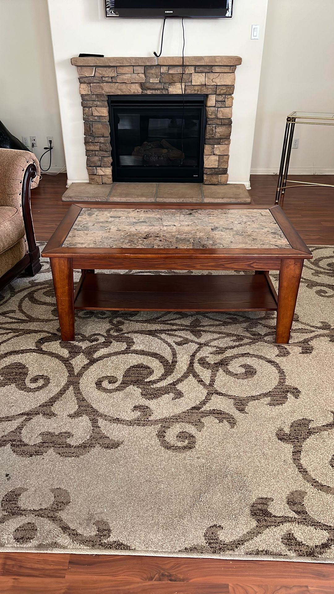 Two Couches With Accent Pillows And Coffee Table