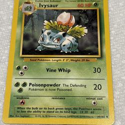 Ivysaur Shadowless 1st Ed. Pokemon Base Set #30 1999