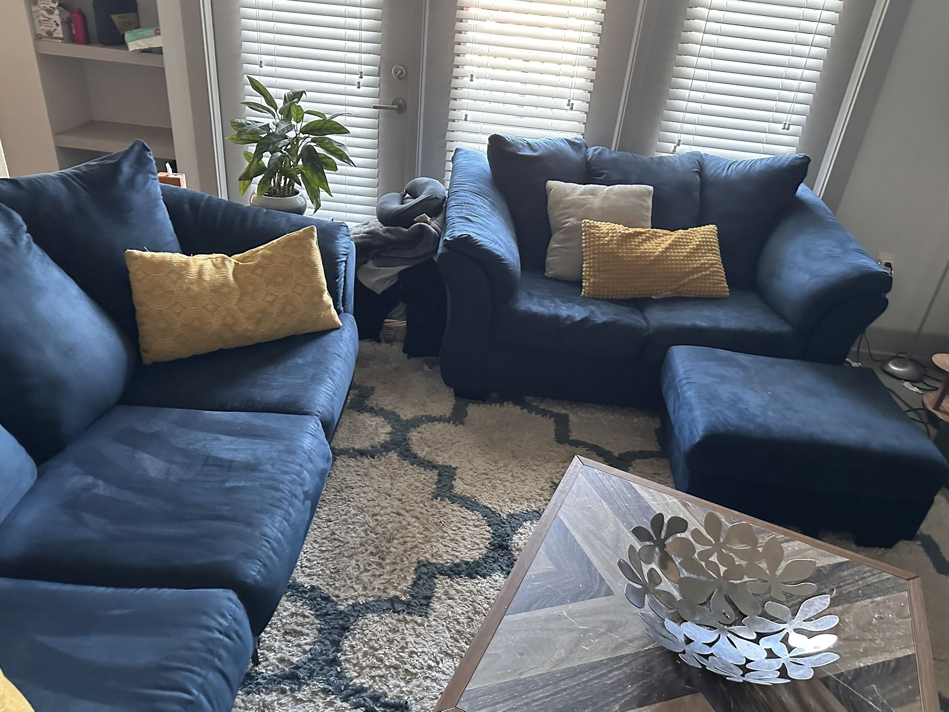 Navy Sofa/Loveseat Set