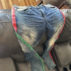 SMOKE RISE DENIM JEANS SZ 36 X 34 NEW