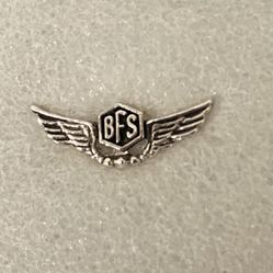 Silver BFS Pilot Wings Lapel Pin Tie Tack