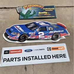 3 Automotive Tin Signs for $50