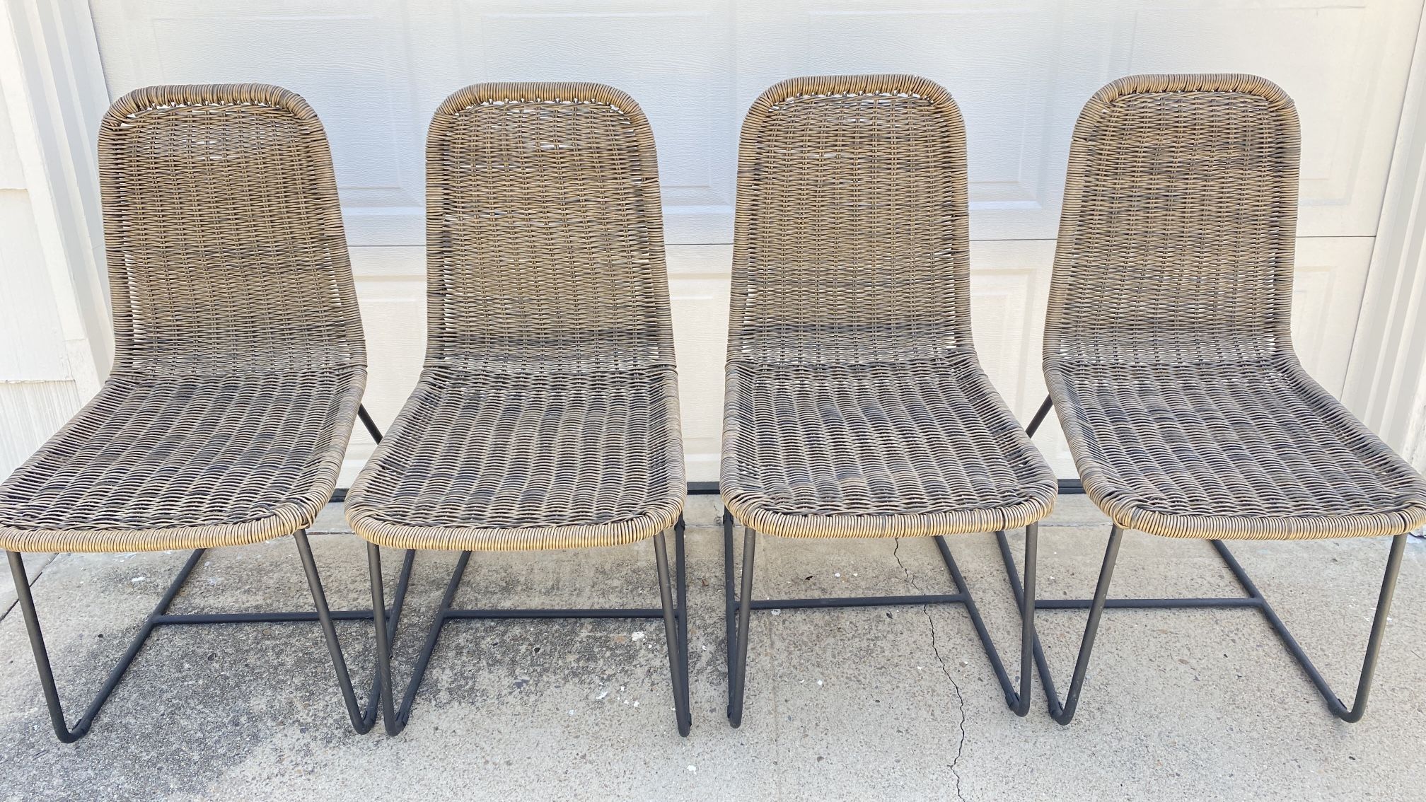 Pottery Barn Plymouth Rattan Dining chairs (4 Set)