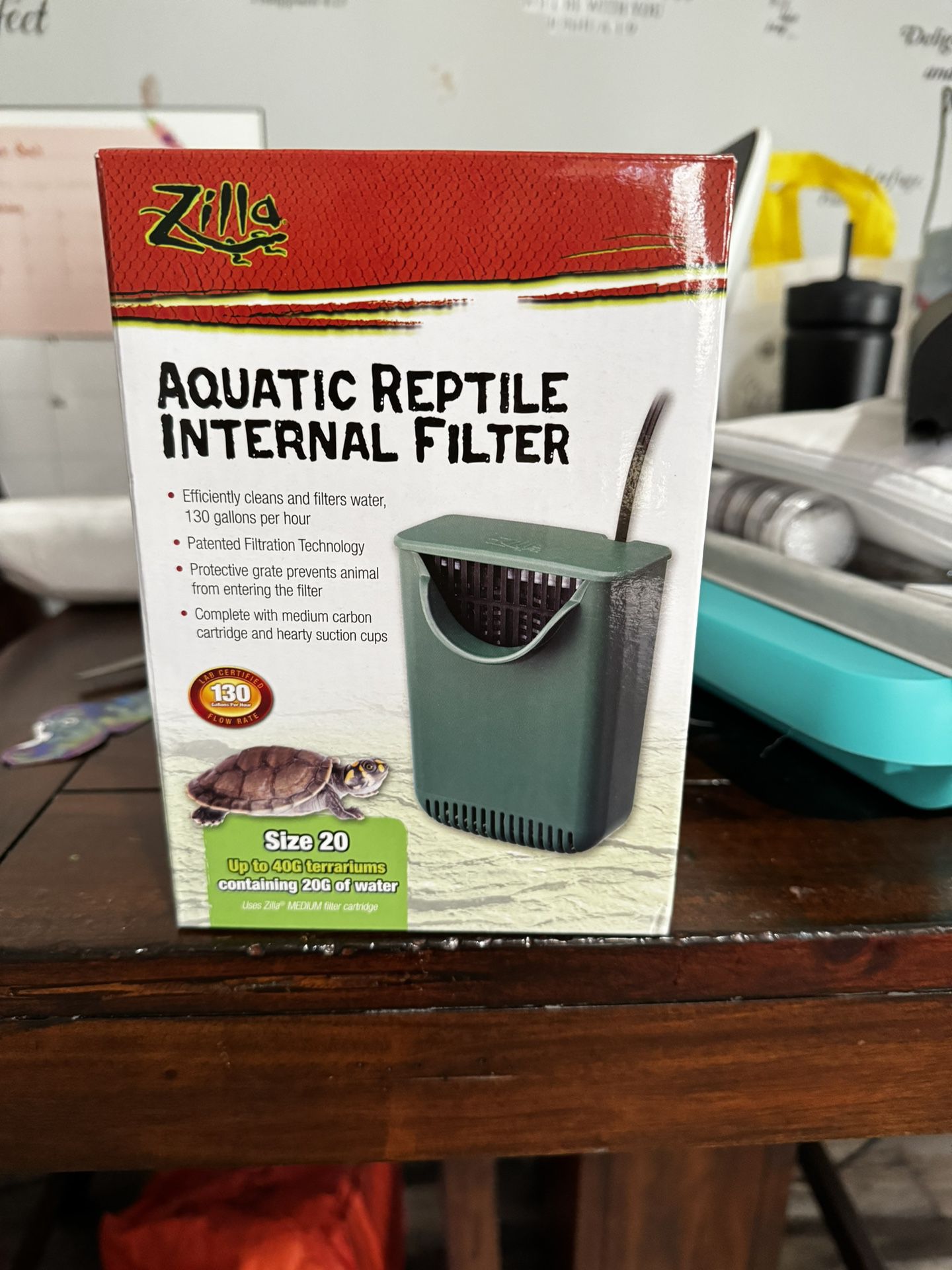 Zilla Mini Heat & UVB Fixture And Zilla Aquatic Reptile Internal Aquarium Filter