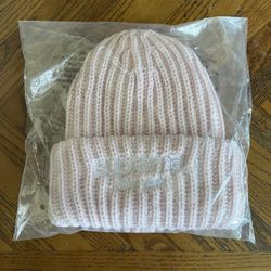 Supreme Classic Logo Chunky Ribbed Beanie Light Pink