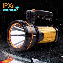 Super Bright Rechargeable LED Spotlight Flashlight Handheld Searchlight High Lumens Powered Spot light